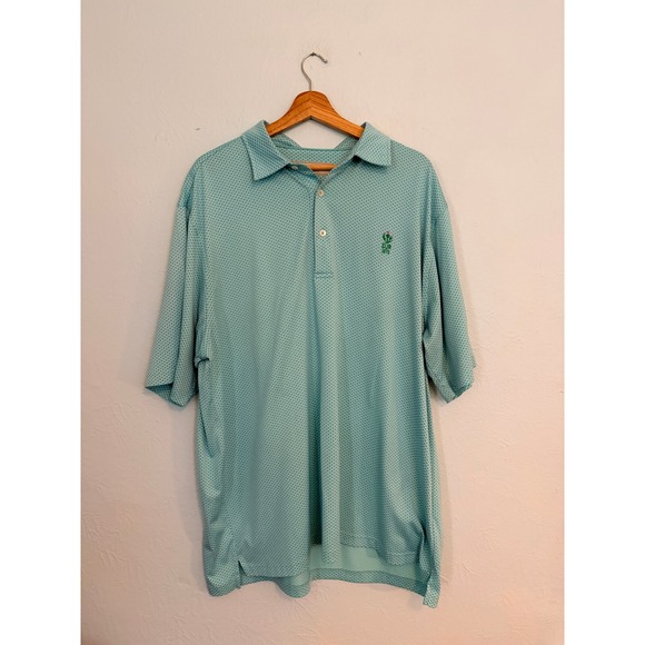 Donald Ross Other - Donald Ross Golf Polo XL Blue Geo Print Performance Shirt DJR 1872 Logo Preppy